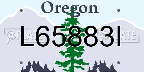 L65883I Oregon License Plate