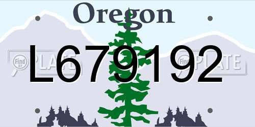 L679192 Oregon License Plate