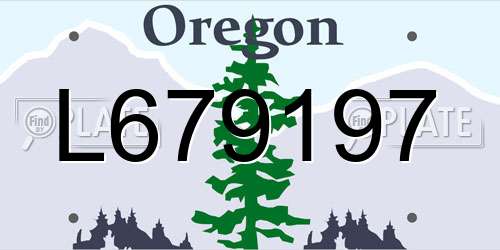L679197 Oregon License Plate