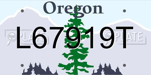 L67919T Oregon License Plate