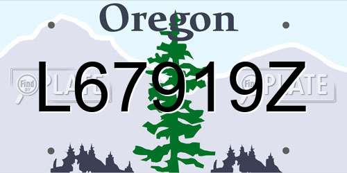 L67919Z Oregon License Plate