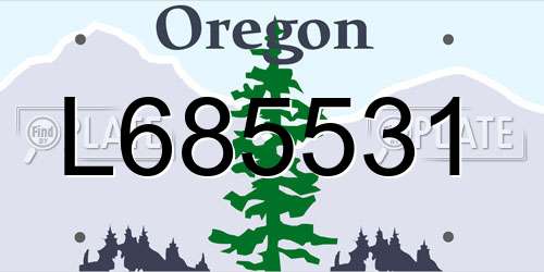 L685531 Oregon License Plate
