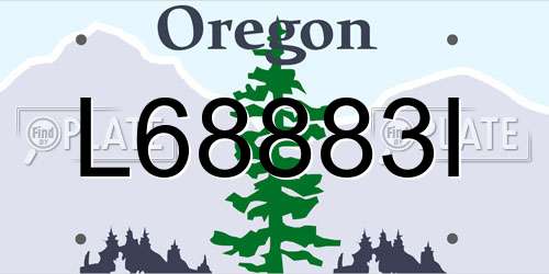 L68883I Oregon License Plate