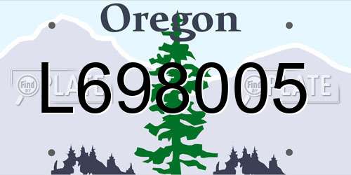 L698005 Oregon License Plate