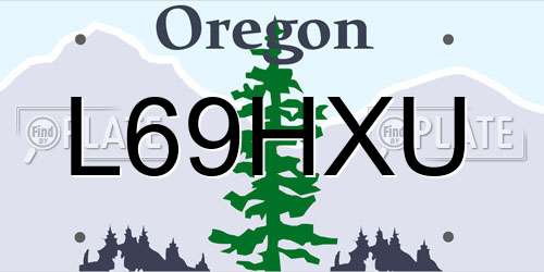 L69HXU Oregon License Plate