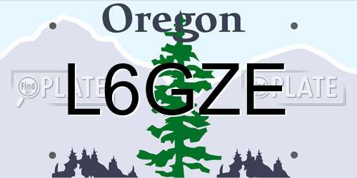 L6GZE Oregon License Plate