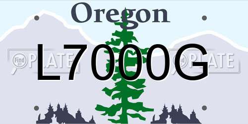 L7000G Oregon License Plate