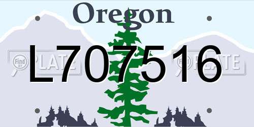 L707516 Oregon License Plate