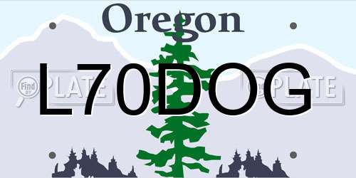L70DOG Oregon License Plate