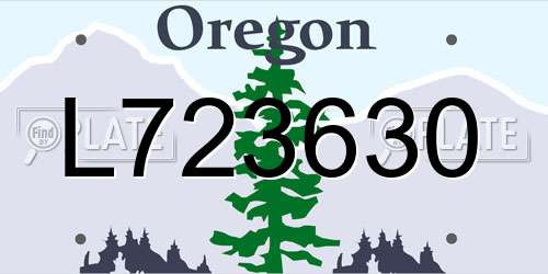 L723630 Oregon License Plate