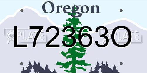 L72363O Oregon License Plate