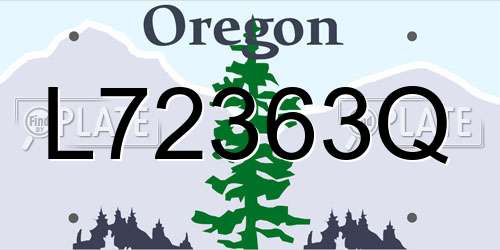 L72363Q Oregon License Plate