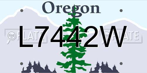 L7442W Oregon License Plate