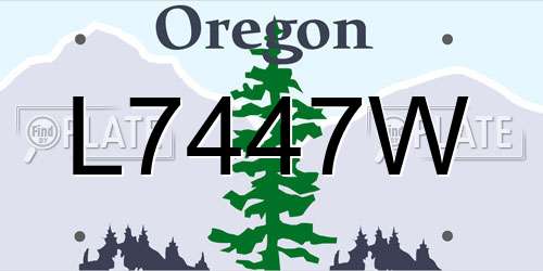 L7447W Oregon License Plate