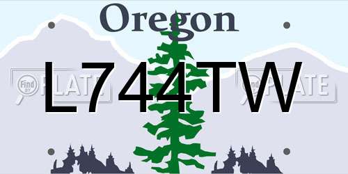 L744TW Oregon License Plate