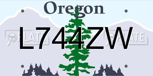 L744ZW Oregon License Plate