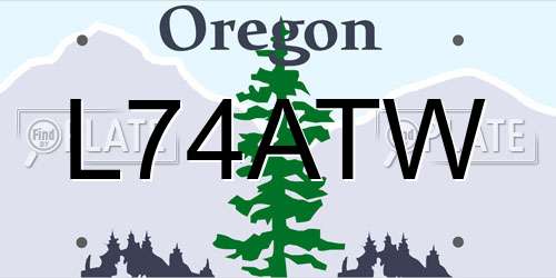 L74ATW Oregon License Plate