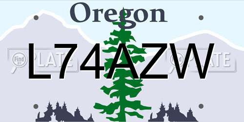 L74AZW Oregon License Plate