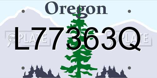 L77363Q Oregon License Plate