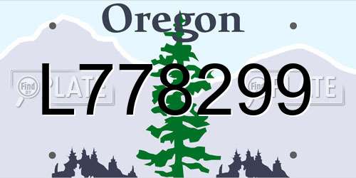 L778299 Oregon License Plate