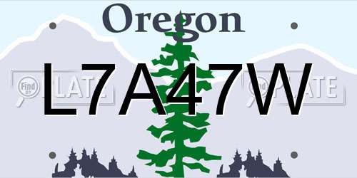 L7A47W Oregon License Plate