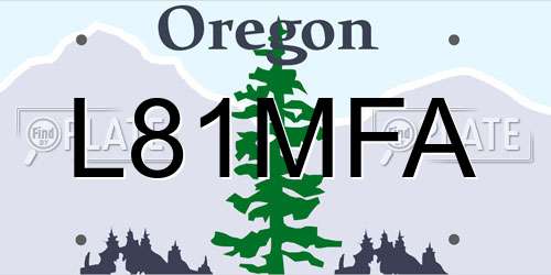 L81MFA Oregon License Plate