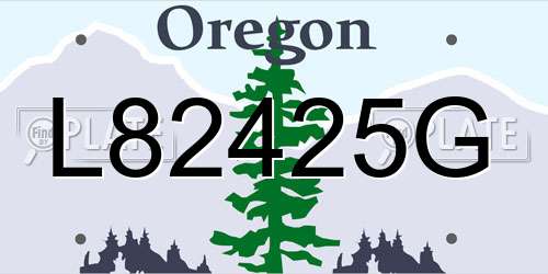 L82425G Oregon License Plate
