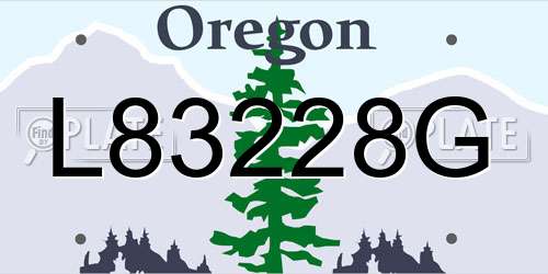 L83228G Oregon License Plate