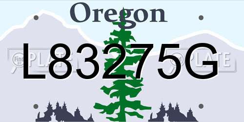 L83275G Oregon License Plate