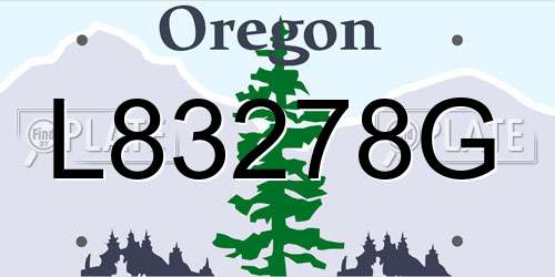 L83278G Oregon License Plate