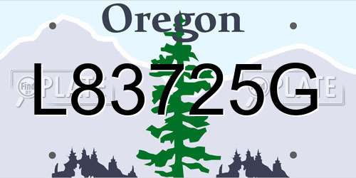 L83725G Oregon License Plate