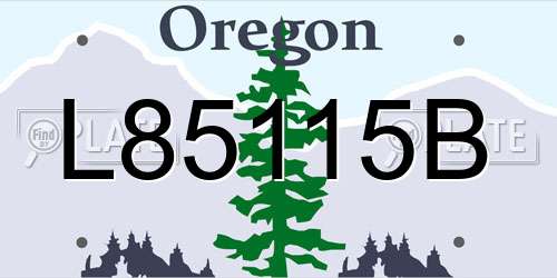 L85115B Oregon License Plate
