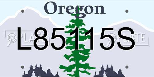 L85115S Oregon License Plate