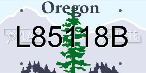 L85118B Oregon License Plate