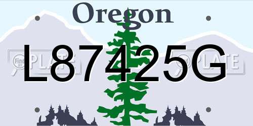 L87425G Oregon License Plate