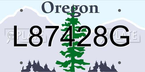 L87428G Oregon License Plate