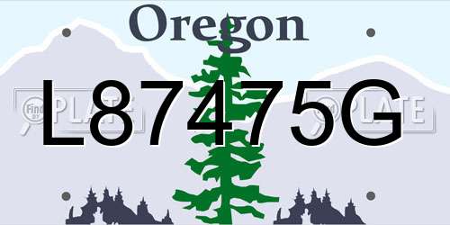 L87475G Oregon License Plate