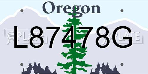 L87478G Oregon License Plate