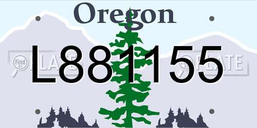 L881155 Oregon License Plate