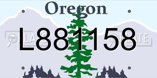 L881158 Oregon License Plate