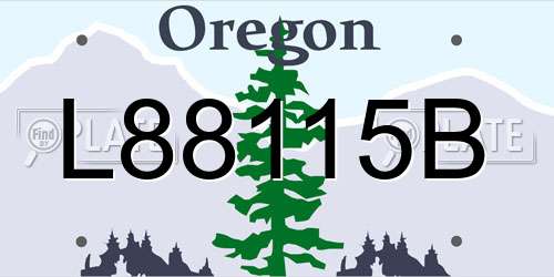 L88115B Oregon License Plate