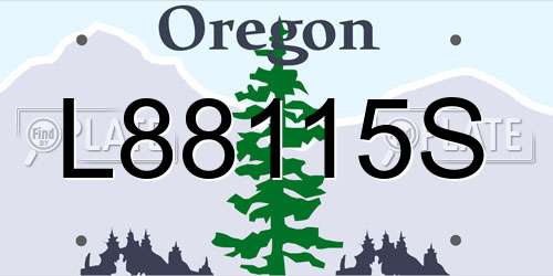 L88115S Oregon License Plate