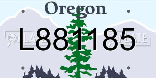 L881185 Oregon License Plate