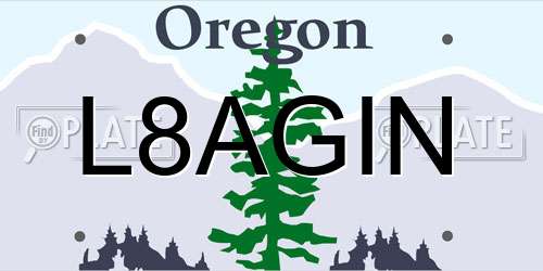 L8AGIN Oregon License Plate