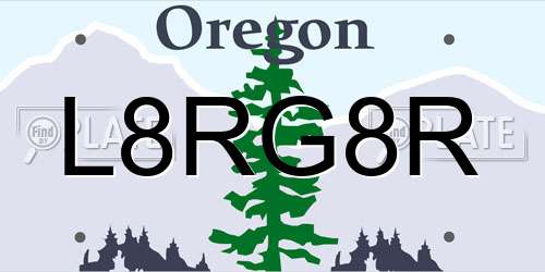 L8RG8R Oregon License Plate