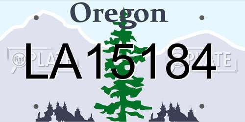 LA15184 Oregon License Plate
