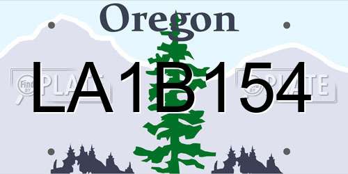 LA1B154 Oregon License Plate
