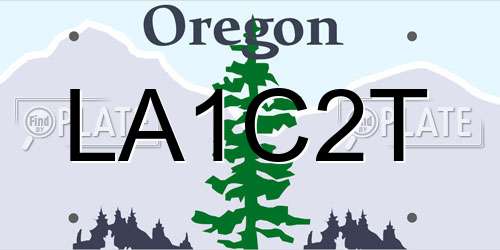 LA1C2T Oregon License Plate