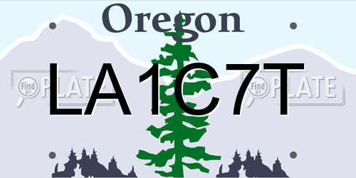 LA1C7T Oregon License Plate