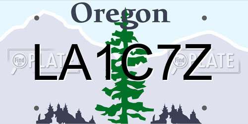 LA1C7Z Oregon License Plate